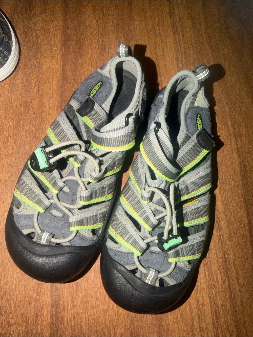Keen Gray and Green Youth Closed-Toe Sandals